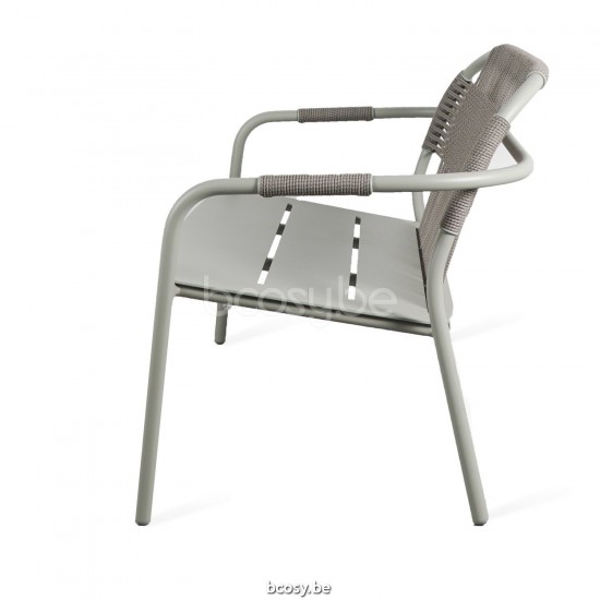 Vincent Sheppard Cleo Canapé de salon cadre en Aluminium Vert Sauge Corde Misty Dots Polypropylène.