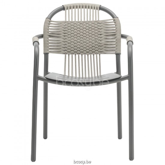 Vincent Sheppard Cleo Fauteuil Cadre en Aluminium Gris fossile Corde Misty Dots Polypropylène.