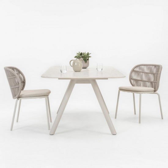 Vincent Sheppard KODO Stuhl - Dune White Kodo Stuhl Rahmen aus Dune Weiß Aluminium Dune Weiß Seil Polypropylen.