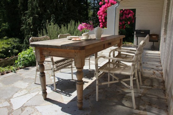 Vincent Sheppard Lucy fauteuils de jardin avec accoudoirs Cordon en osier Blanc cassé Polyéthylène.