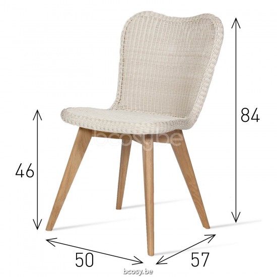 Vincent Sheppard Vincent Sheppard Lena Dining Chair Untreated teak frame Old Lace Wicker Polyethylene.