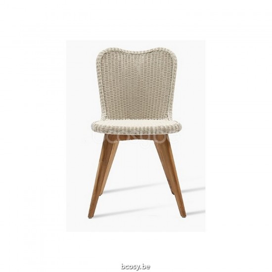 Vincent Sheppard Chaise de Jardin Lena en teck Lena Chaise Cadre en Teck non traité Tressage Vieille dentelle Polyéthylène.