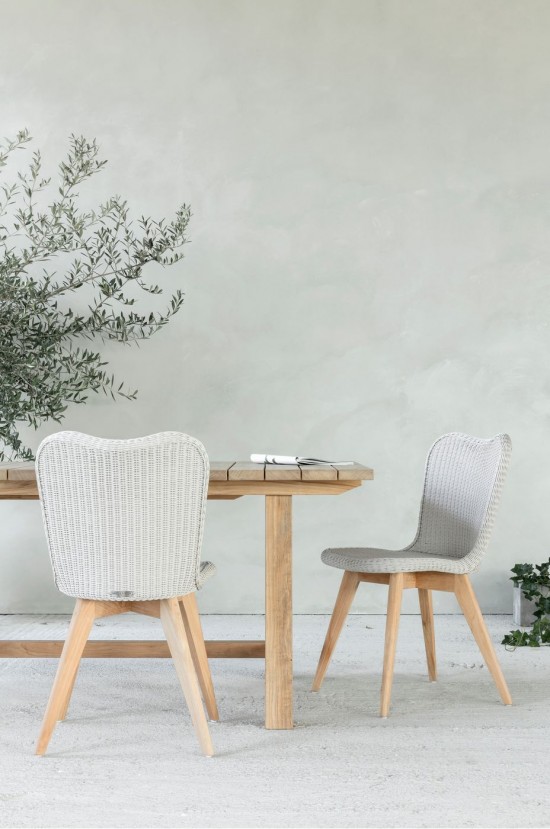 Vincent Sheppard Lena Tuinstoelen Onbehandeld teakhout frame Old Lace Wicker Polyethyleen.