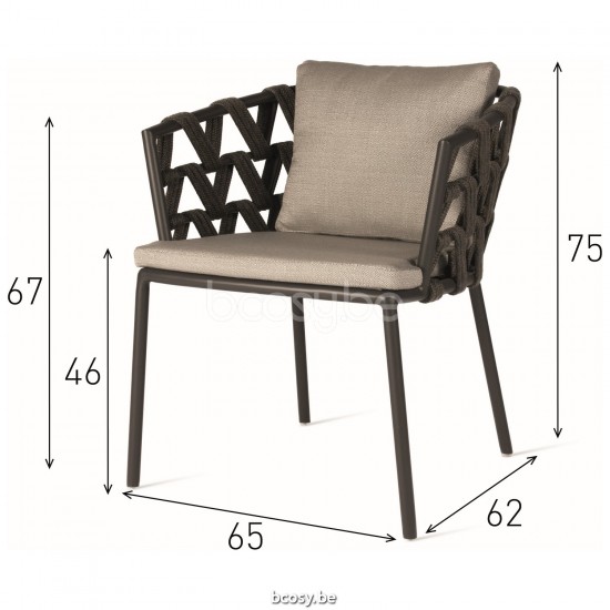 Vincent Sheppard Vincent Sheppard Leo Dining Chair Lava Aluminium frame Lava Rope Acrylic.