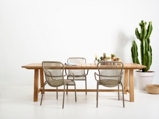 Vincent Sheppard Chaise de table Loop taupe Loop Chaise Cadre en Aluminium Taupe Cordon Crocheté Taupe Polypropylène.