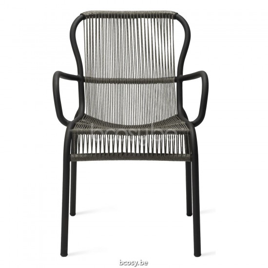 Vincent Sheppard Loop Chaise Cadre en Aluminium Gris fossile Corde Gris fossile Polypropylène.