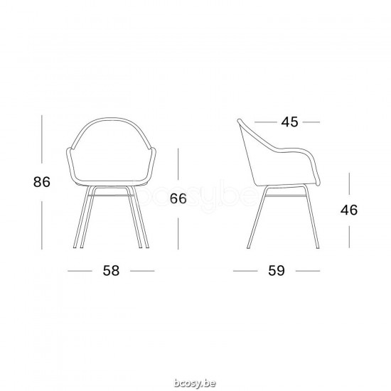 Vincent Sheppard Vincent Sheppard Edgard Dining Chair Black Powder Coated Steel A frame Black Wicker Polyethylene.