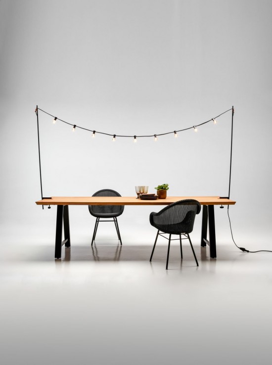 Vincent Sheppard Edgard fauteuils de jardin avec accoudoirs Cadre en Acier A Revêtement en poudre noir Tressage Noir Polyéthy