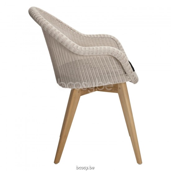 Vincent Sheppard Chaise Edgard base teck Edgard Chaise Cadre en Teck non traité Tressage Vieille dentelle Polyéthylène.