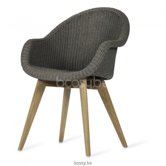 Vincent Sheppard Remi Stoel Onbehandeld teakhout frame Fossil Grey Touw Polypropyleen.