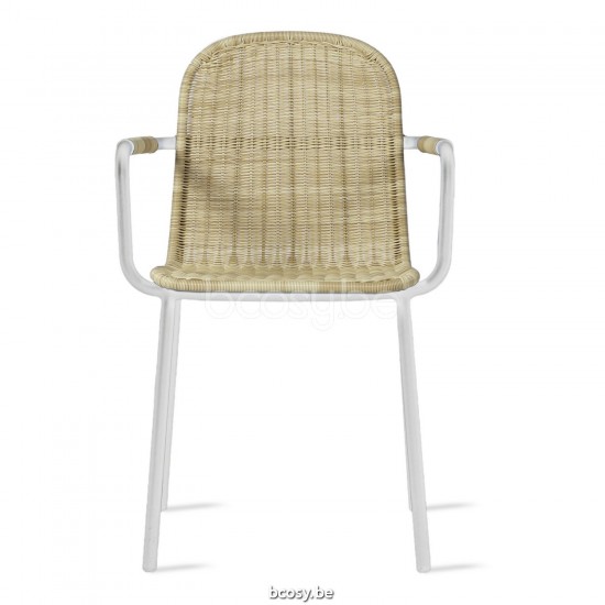Vincent Sheppard Wicked Stoel Wit Aluminium frame Natuur Wicker Polyethyleen.
