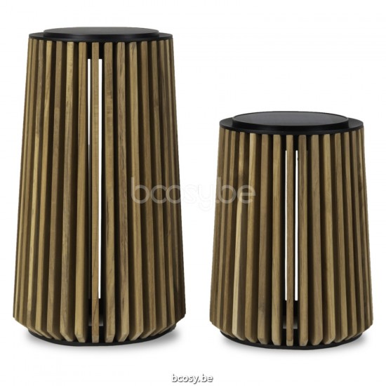 Vincent Sheppard Maya Lampe grande Cadre en Aluminium Noir Teck non traité.