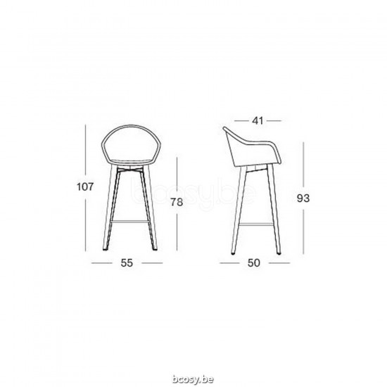 Vincent Sheppard Vincent Sheppard Edgard Bar Stool Untreated teak frame Black Wicker Polyethylene.
