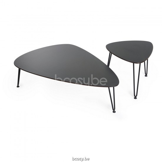 Vincent Sheppard Rozy M Couchtisch Rozy Kaffeetisch Plektrum Form Rahmen aus Schwarz Stahl.