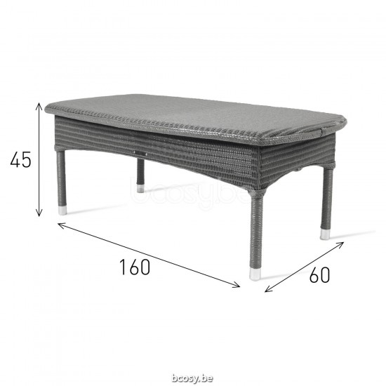 Vincent Sheppard Vincent Sheppard Dovile Garden Coffee Table 106x60 Quartz Grey Lloyd Loom.