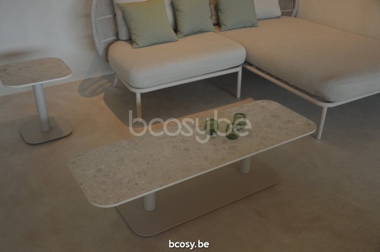 Vincent Sheppard Kodo garden outdoor coffee tables Dune White Aluminium frame 129X45.