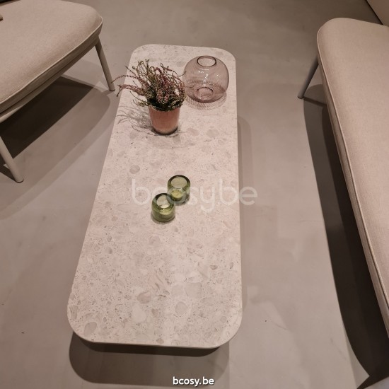 Vincent Sheppard Kodo Tuinsalontafel 129x45 Dune White Aluminium frame.