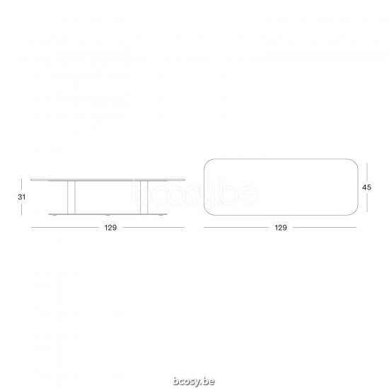 Vincent Sheppard Vincent Sheppard Kodo Garden coffee Table 129X45 Dune White Aluminium frame Portland Ceramic top.