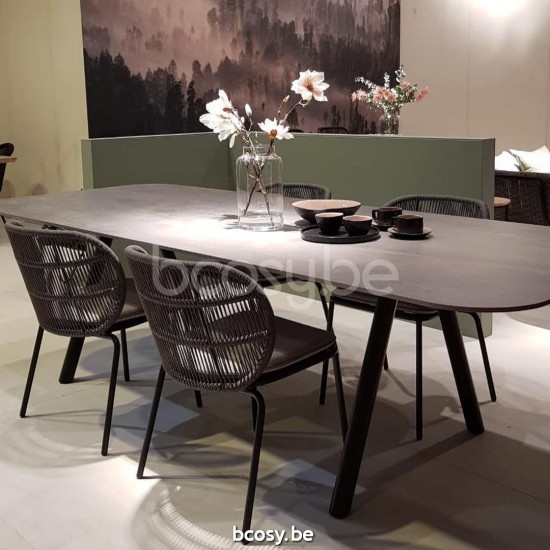 Vincent Sheppard Kodo Garten Aussentische Rahmen aus Fossil Grau Aluminium 210x100.