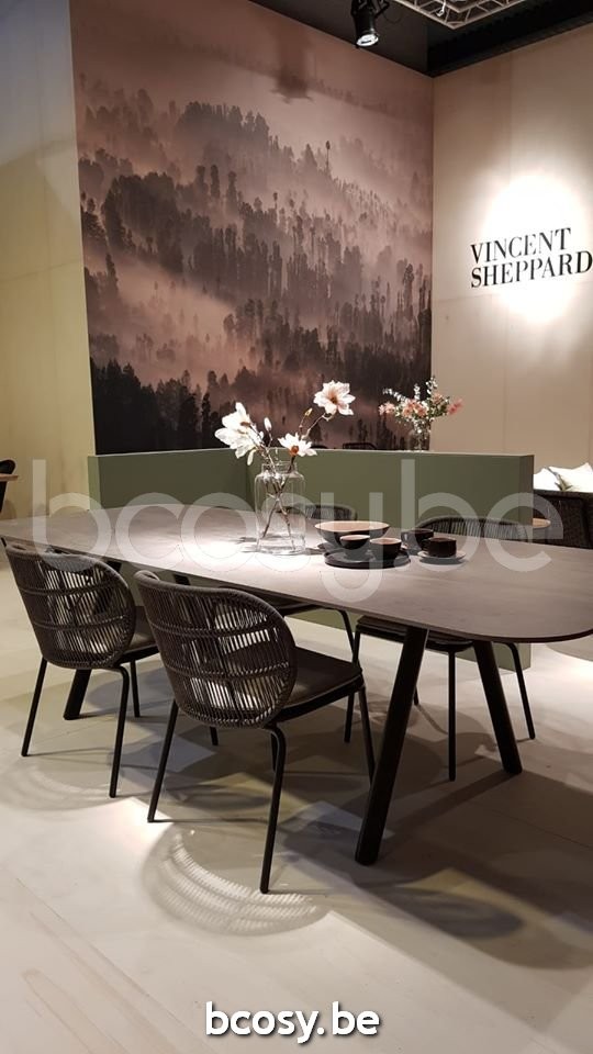 Vincent Sheppard Kodo tuintafels Fossil Grey Aluminium frame 280x106.