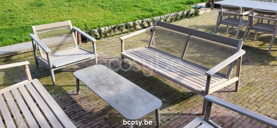 Vincent Sheppard David Garten Couchtische Rahmen aus Gealtert Teakholz 129x45.