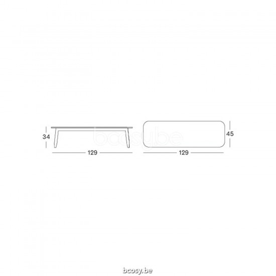 Vincent Sheppard Vincent Sheppard David Garden Coffee Table 129x45 Aged Teak frame Flint Ceramic top.