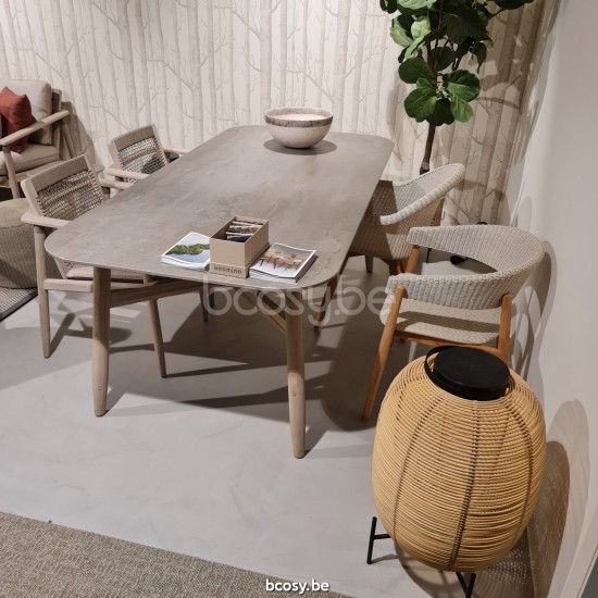 Vincent Sheppard David Garden outdoor dining tables Aged Teak frame 210x100.