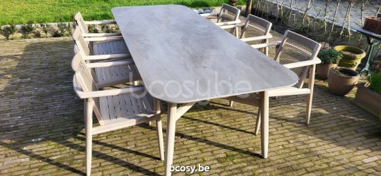 Vincent Sheppard David tables de jardin Cadre en Teck Vieilli 280x106.