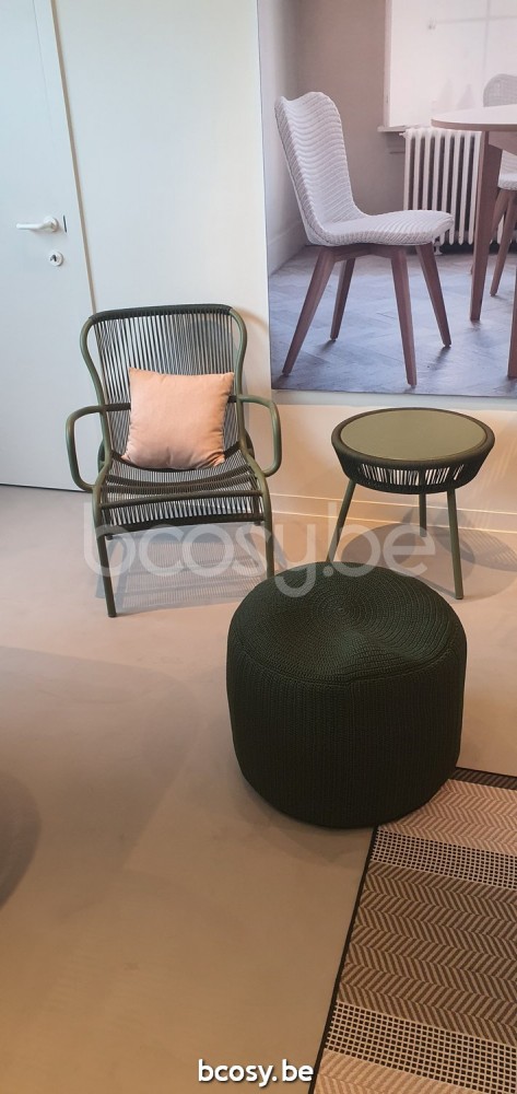 Vincent Sheppard Loop Tables d'appoint de jardin Cadre en Aluminium Mousse Cordon Crocheté Mousse Polypropylène.