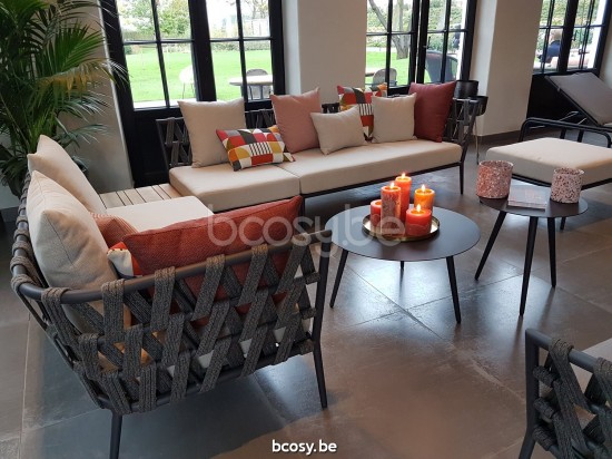 Vincent Sheppard Leo garden outdoor coffee tables Lava Aluminium frame Dia 70.