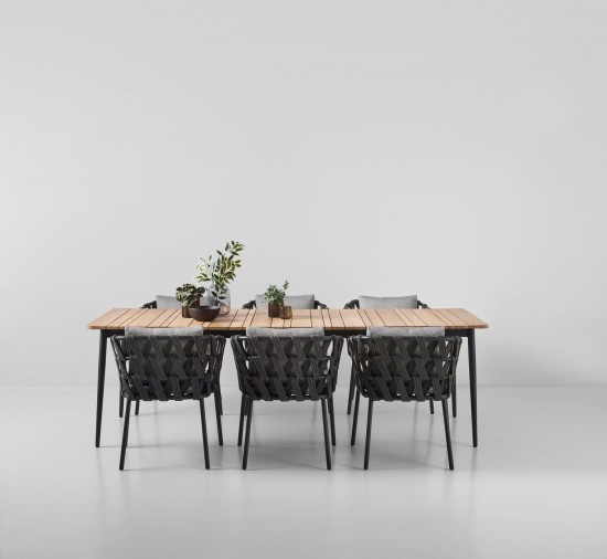 Vincent Sheppard Leo Tisch 240 cm Leo Gartentisch Teakholzplatte 240x100 Rahmen aus Lava Aluminium.