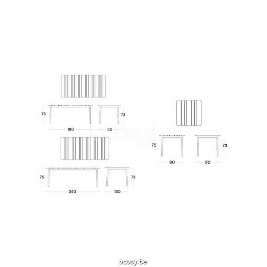 Vincent Sheppard Leo Gartentisch Teakholzplatte 90x90 Rahmen aus Lava Aluminium Tischplatte Unbehandeltes Teakholz.