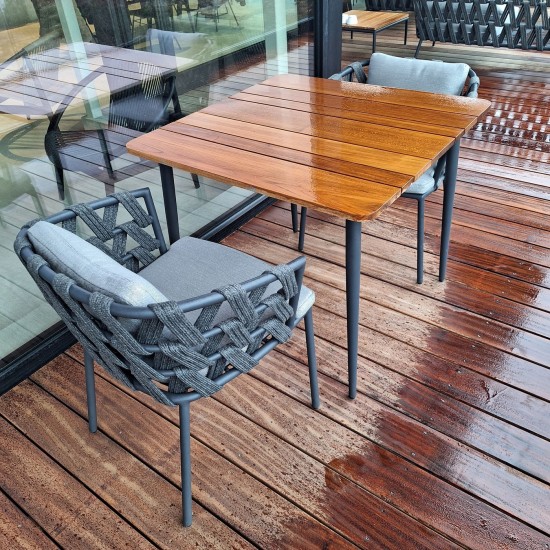 Vincent Sheppard Leo tables de jardin Cadre en Aluminium Lave Teak Top 90x90.