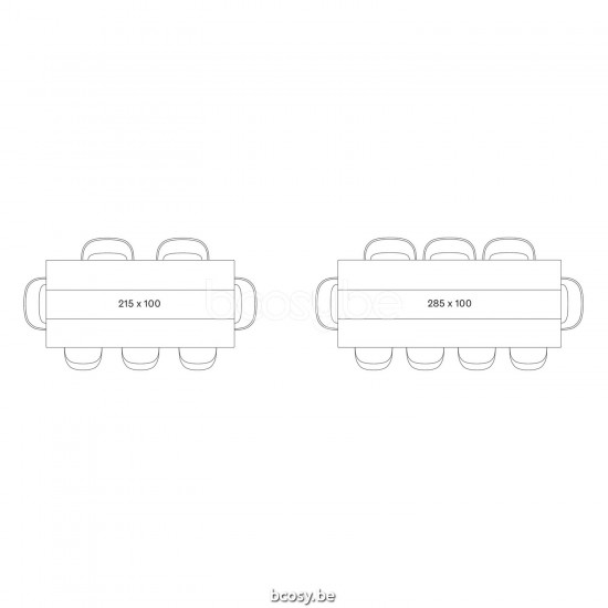 Vincent Sheppard Table D'extérieur Matteo Vincent Sheppard Matteo 215x100 Table de Jardin Cadre en Aluminium Blanc dune.