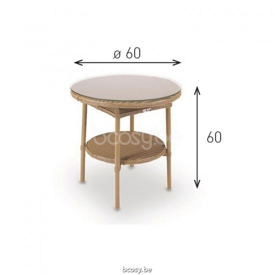 Vincent Sheppard Vincent Sheppard Avignon Round Garden Side Table Pure White Lloyd Loom.