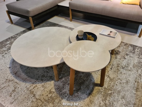 Vincent Sheppard Lento garden outdoor coffee tables Untreated Teak frame Round.