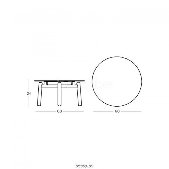 Vincent Sheppard Vincent Sheppard Lento Round garden Coffee Table Dia 68 Untreated Teak frame Portland Ceramic top.