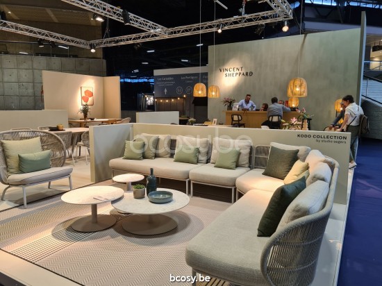 Vincent Sheppard Kodo garden outdoor coffee tables Dune White Aluminium frame Dia 68.