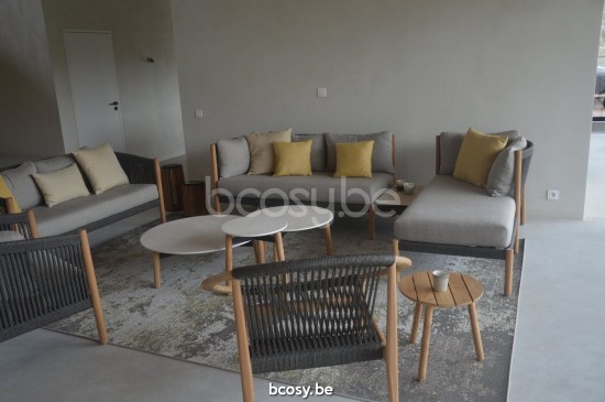 Vincent Sheppard Anton Runder Garten Beistelltisch Rund Rahmen aus Unbehandeltes Teakholz Tischplatte Unbehandeltes Teakholz.