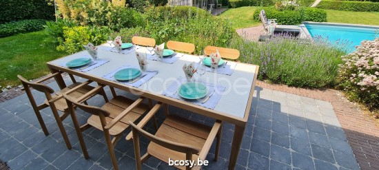 Vincent Sheppard Volta Tuintafel 240x100 Onbehandeld teakhout frame.